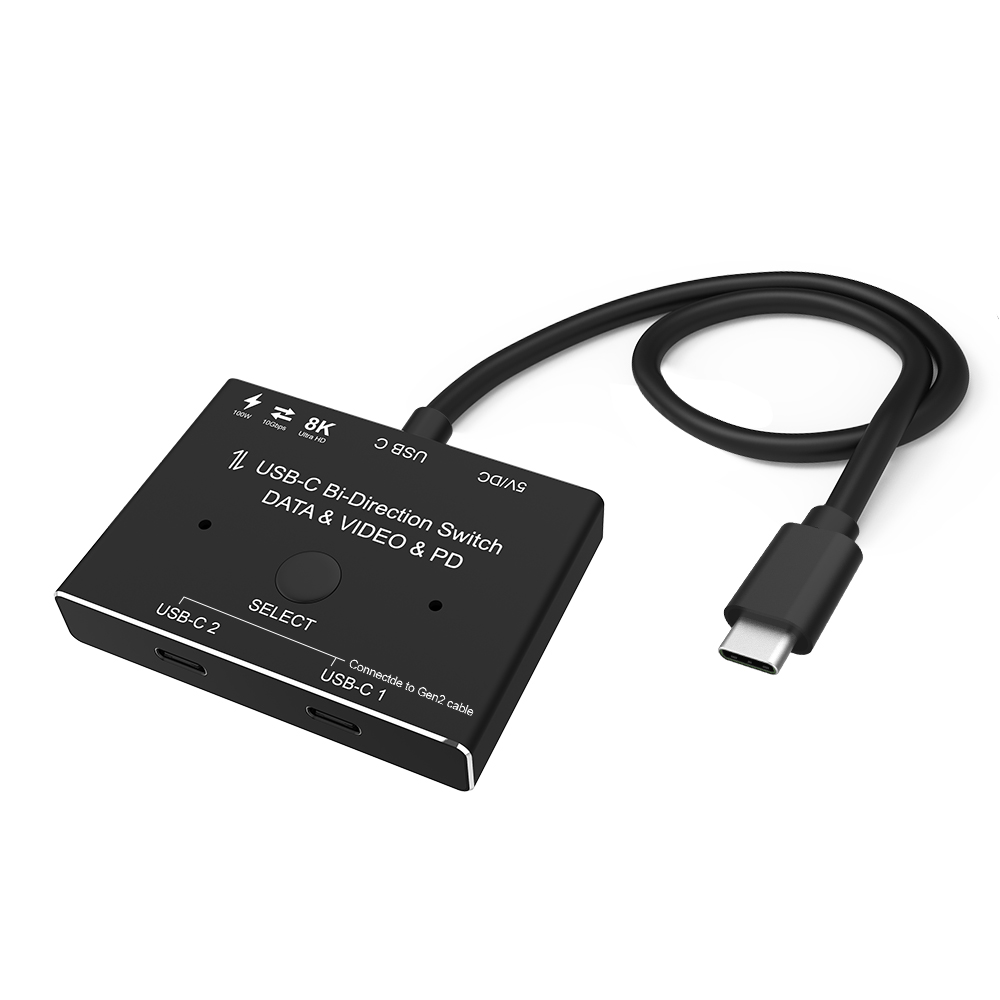 CableDeconn USB-C Type-C 8K Switch USB 3.1 C Gen 2 Cable for Video Bi-Direction 8K@30Hz 4K@120Hz Power Delivery 100w 10Gbps Data Transfer Splitter Converter A0206