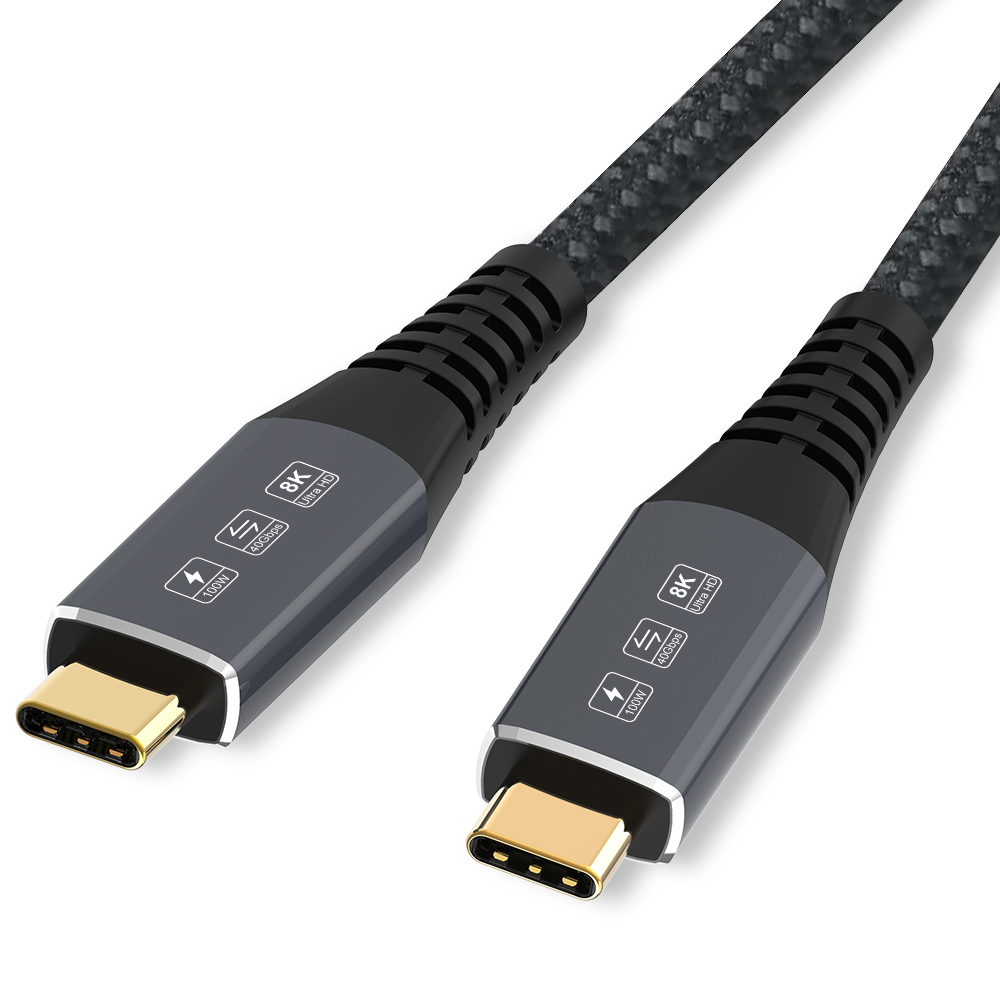 CableDeconn Thunderbolt 3 Cable USB4 M/M USB-C Compatible with TB 3 8K  5K/4K 60Hz Video 40Gbps Data Transmissions Rate 20V 5A 100W Power Delivery  3in1 