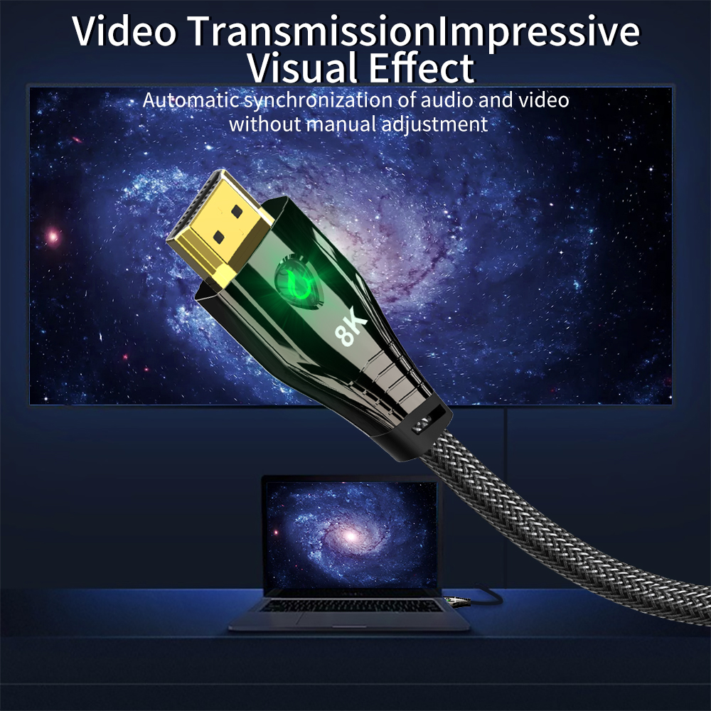 CABLEDECONN 8K HDMI Cable Copper Cord UHD HDR 8K 48Gbps 8K@60Hz 4K