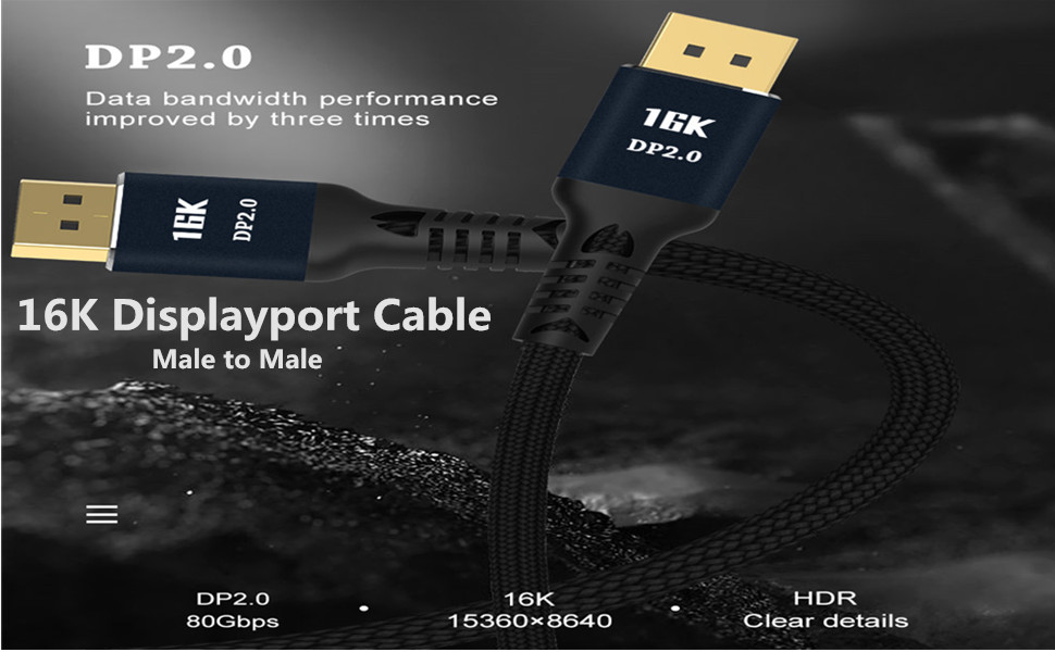 16K display port  cable